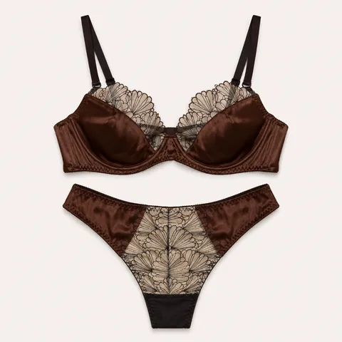 Conjunto Satinado Chocolate