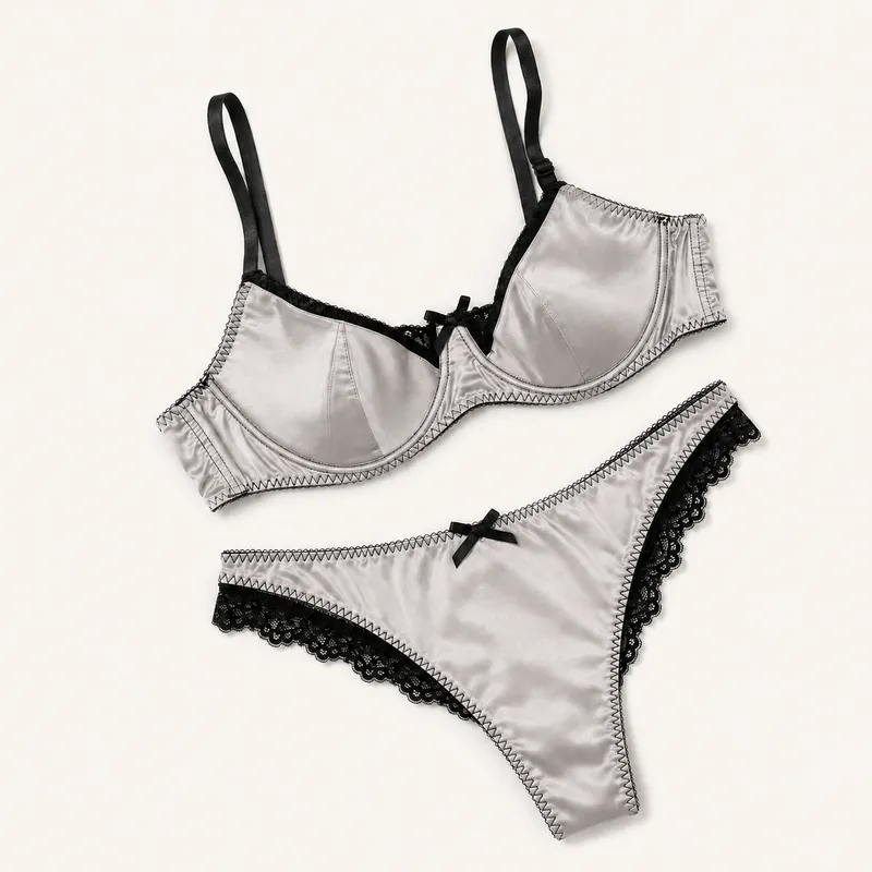 Conjunto Satinado Contraste