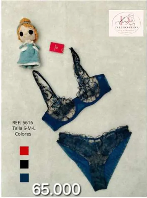 Conjunto Encaje Azul Marino